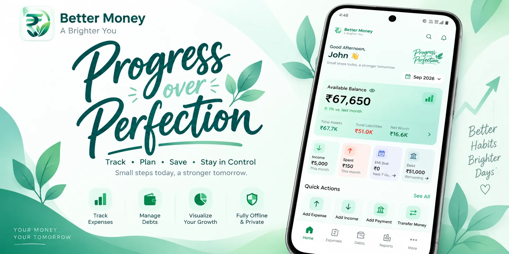 Illustrative Better Money interface preview